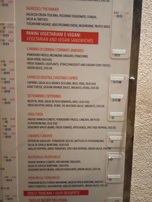 Vegeterian and vegan options at I Porci Comodi in Pienza