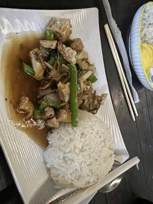 Tofu dish   at Vegan Vegetarian Food Stall in Luang Prabang