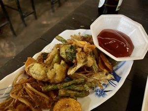 Veg tempura   at Vegan Vegetarian Food Stall in Luang Prabang