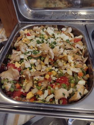 Fish dish (part of €11.45 buffet, which includes drink and coffee) at Cinco Cozinha Portuguesa e Vegetariana in Lisbon