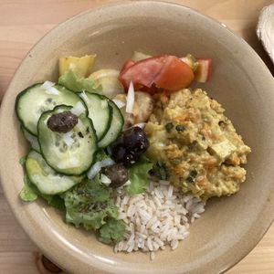 Today’s vegan special: tofu casserole   at Cinco Cozinha Portuguesa e Vegetariana in Lisbon