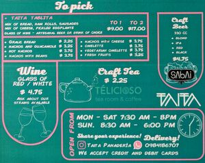 Menu 2 of 4, April 2023 at Panaderia Taita in Cuenca