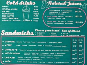 Menu 4 of 4, April 2023 at Panaderia Taita in Cuenca