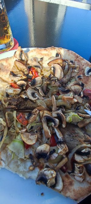 Vegan foccacia at Leo's Beach Bar in Fuerteventura