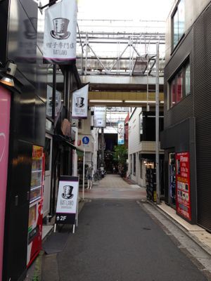 View of the Shinkyogoku shopping arcade, that runs parallel to Teramachi. This is where you would come from to get to Matsuontoko. I recommend paying a visit to the 'Hat Labo' if you are into hats.  at Matsuontoko Cafe in Kyoto