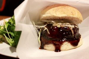 burger  at Matsuontoko Cafe in Kyoto