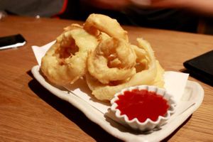 onion rings at Matsuontoko Cafe in Kyoto