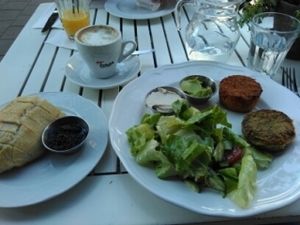 Vegan Breakfast at Shraga Cafe in Jerusalem