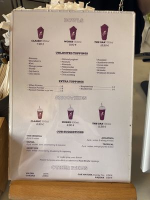 Menu  at Oakberry - Sardenya in Barcelona