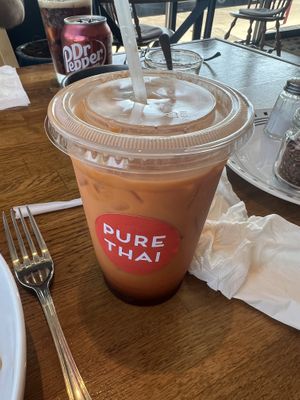 Thai tea with coconut milk   at Pure Thai Cafe in Vancouver