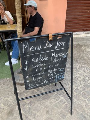 menú  at Cafe Babouche in Marrakech