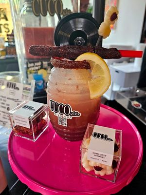 Fancy drink and vegan gummies at Cuco Etc - Pop-Up in Stockton