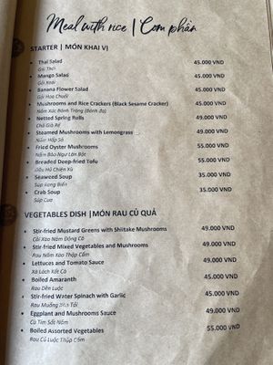 Menu 4  at Hoan Hỉ Vegan in Qui Nhon