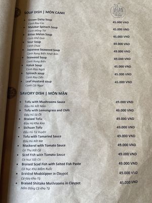 Menu 4  at Hoan Hỉ Vegan in Qui Nhon