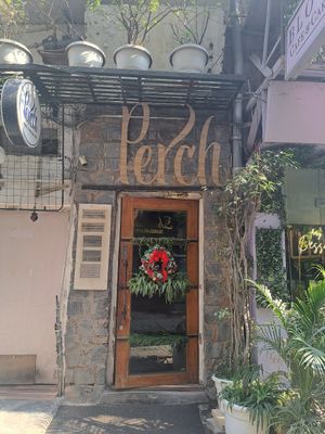 Don't miss the narrow entrance! at Perch Wine & Coffee Bar in New Delhi