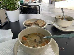Home-made vegetable soup, suitable for vegans  at Sunny Market Cafe in Funchal