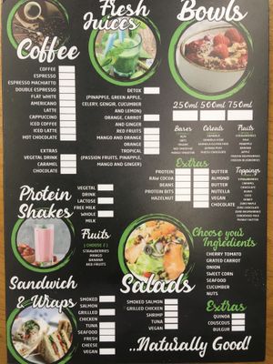 Menu at Sunny Market Cafe in Funchal