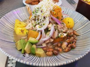 Mushroom ceviche at Los Andenes Vegan - Puerta de Toledo in Madrid