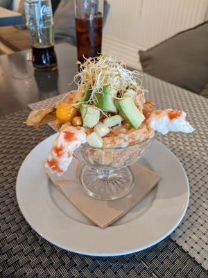 coctel de vegambas at Los Andenes Vegan - Puerta de Toledo in Madrid