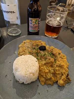 Aji de galina at Los Andenes Vegan - Puerta de Toledo in Madrid