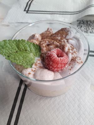 💚 Postre delicioso 💚 at Los Andenes Vegan - Puerta de Toledo in Madrid