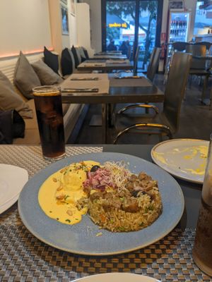 pollo a la huancaina at Los Andenes Vegan - Puerta de Toledo in Madrid