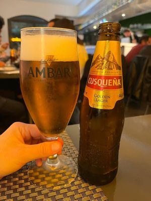 Peruvian beer at Los Andenes Vegan - Puerta de Toledo in Madrid