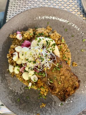 Quinua de mariscos   at Los Andenes Vegan - Puerta de Toledo in Madrid