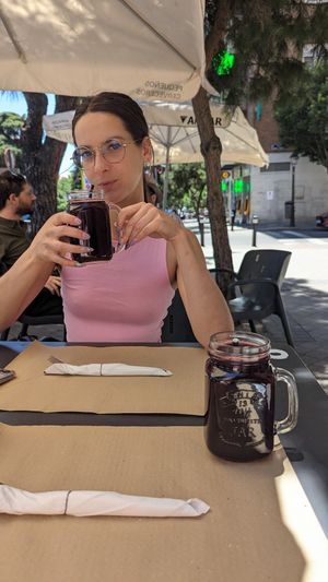 Chicha morada at Los Andenes Vegan - Puerta de Toledo in Madrid