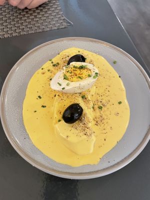 Papa a la huancaína  at Los Andenes Vegan - Puerta de Toledo in Madrid