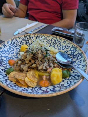 Mushroom ceviche at Los Andenes Vegan - Puerta de Toledo in Madrid