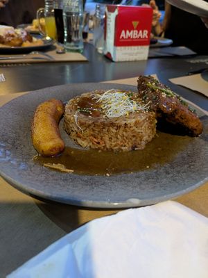 Chinese - Peruvian fusion cutlet at Los Andenes Vegan - Puerta de Toledo in Madrid