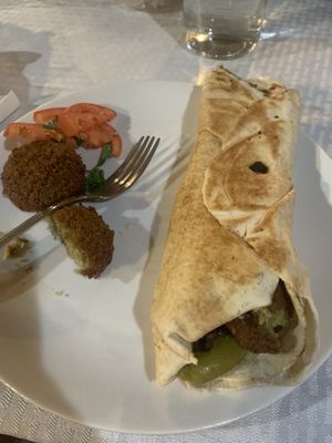 Hummus falafel rolled  at Aladdin's Eatery in Mt Lebanon