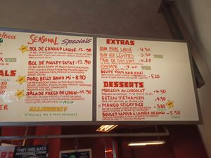 New options (veg is vegan) at Knees to Chin in Louvain-la-neuve