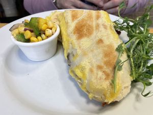 Vegan panini   at Kitchen at the Wharf in Langport