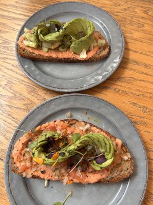 Avocado toast with tomato base  at Mr Kale - Maspolomas  in Gran Canaria