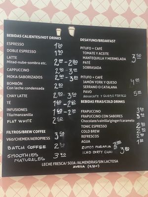 Coffee menu  at Bertani Café in Malaga
