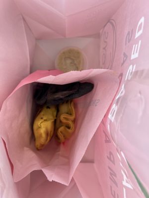 Empanadas and dipping dressing to go   at Fons in New York City