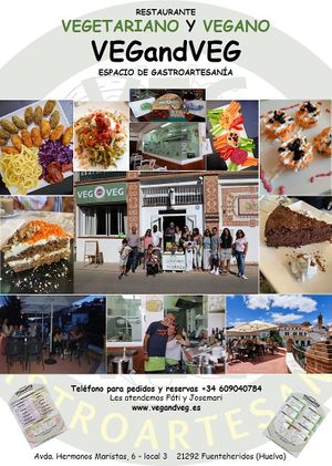 A  simple advertising flyer to share with frieds and customer at VEGandVEG Gastroartesanía in Fuenteheridos