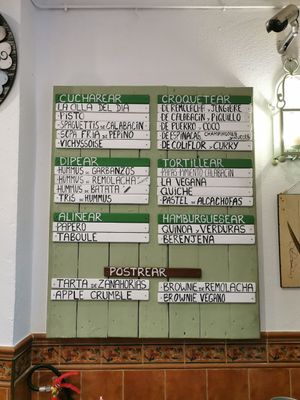 Menu at VEGandVEG Gastroartesanía in Fuenteheridos