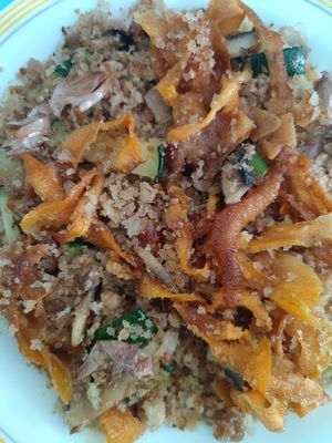 Migas veganas at VEGandVEG Gastroartesanía in Fuenteheridos