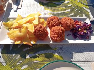 Croquetas de boletus at VEGandVEG Gastroartesanía in Fuenteheridos