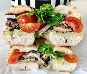 Vegan bagel  at Vegan & Co in Dubai