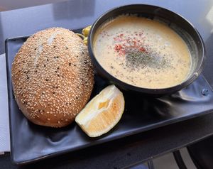 Lentil Soup w/ warm, seeded roll  at Mr. Tantuni - Chef Istanbul in Montreal