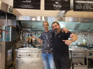 The owners at Il Vegano in Aachen