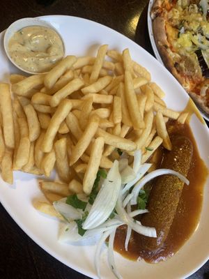 Currywurst mit Pommes  at Il Vegano in Aachen