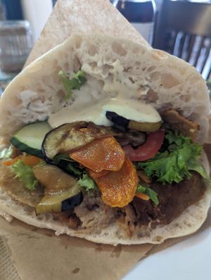 Vöner Tasche at Il Vegano in Aachen