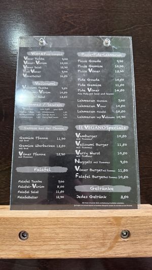 Menu Inside  at Il Vegano in Aachen