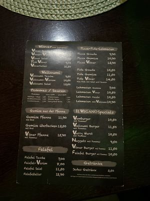 Menu  at Il Vegano in Aachen