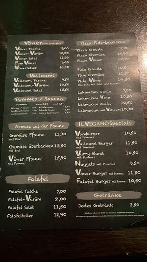 Karte Stand Dezember 2025  at Il Vegano in Aachen